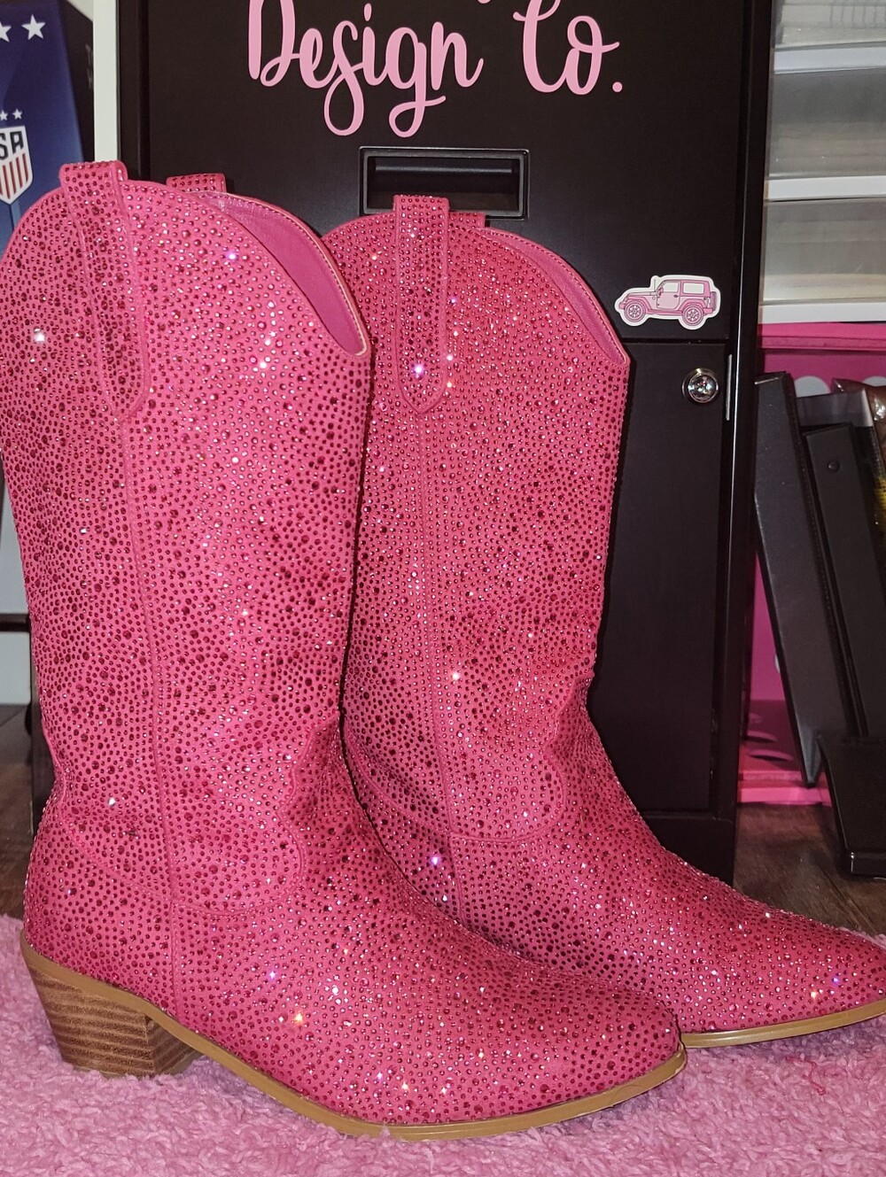 Sparkle Pink Western Boots - Women's Glitter Cowgirl Boot